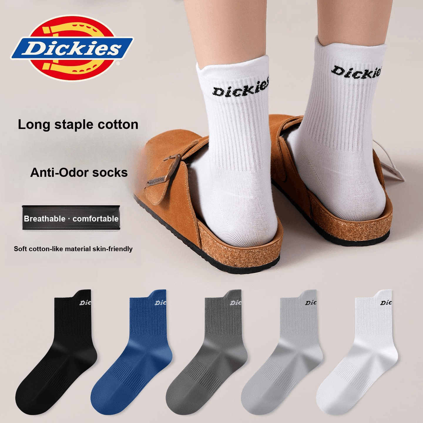 Носки Dickies Носки Crew Унисекс Сумка для покупок 5 пар - изображение 3