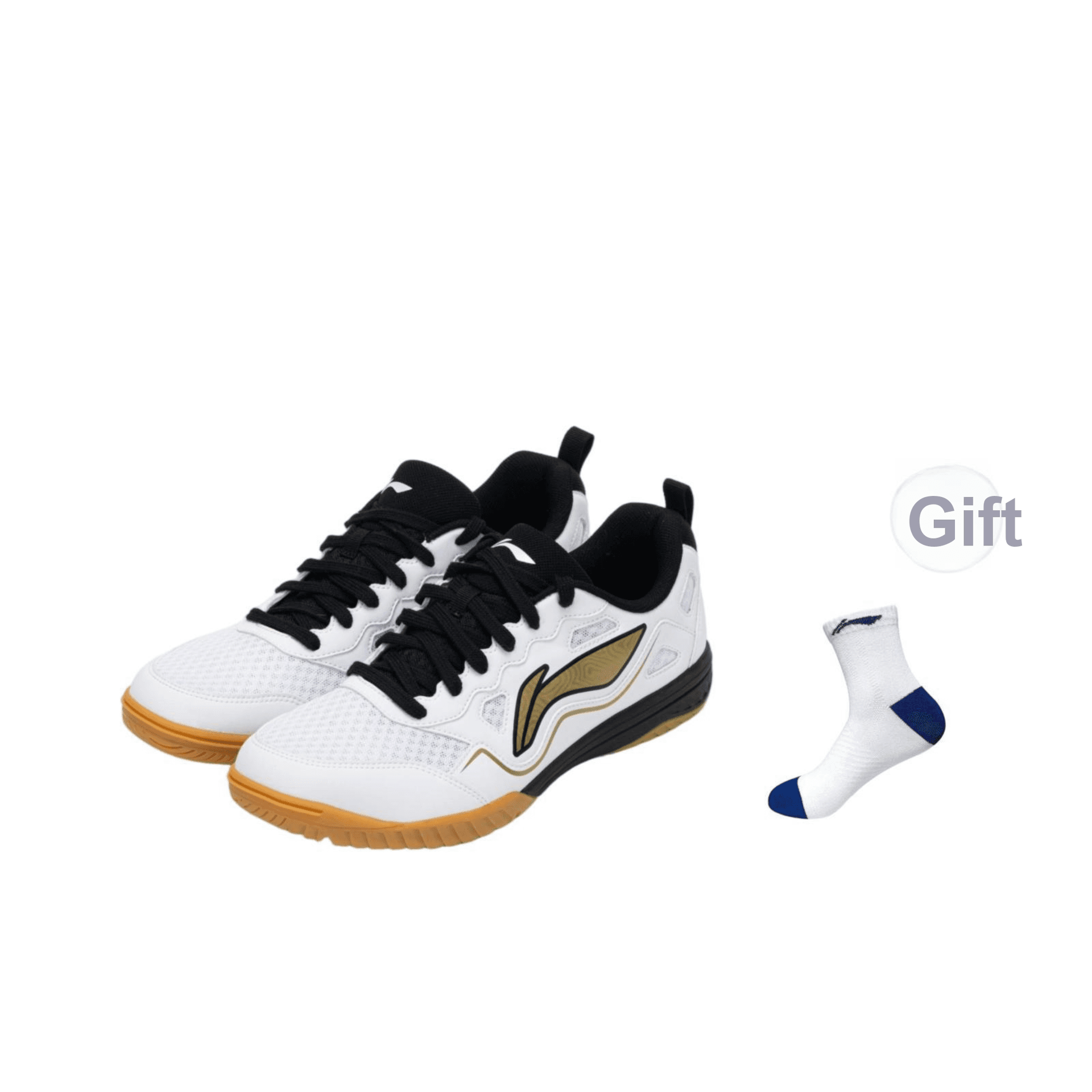 Кроссовки Li-Ning Eagle Eye 3,0 ESS Удобно и модно Противоскользящая износостойкая Обувь для тренировки Лоу-топы Унисекс Бело-золотой - изображение 1