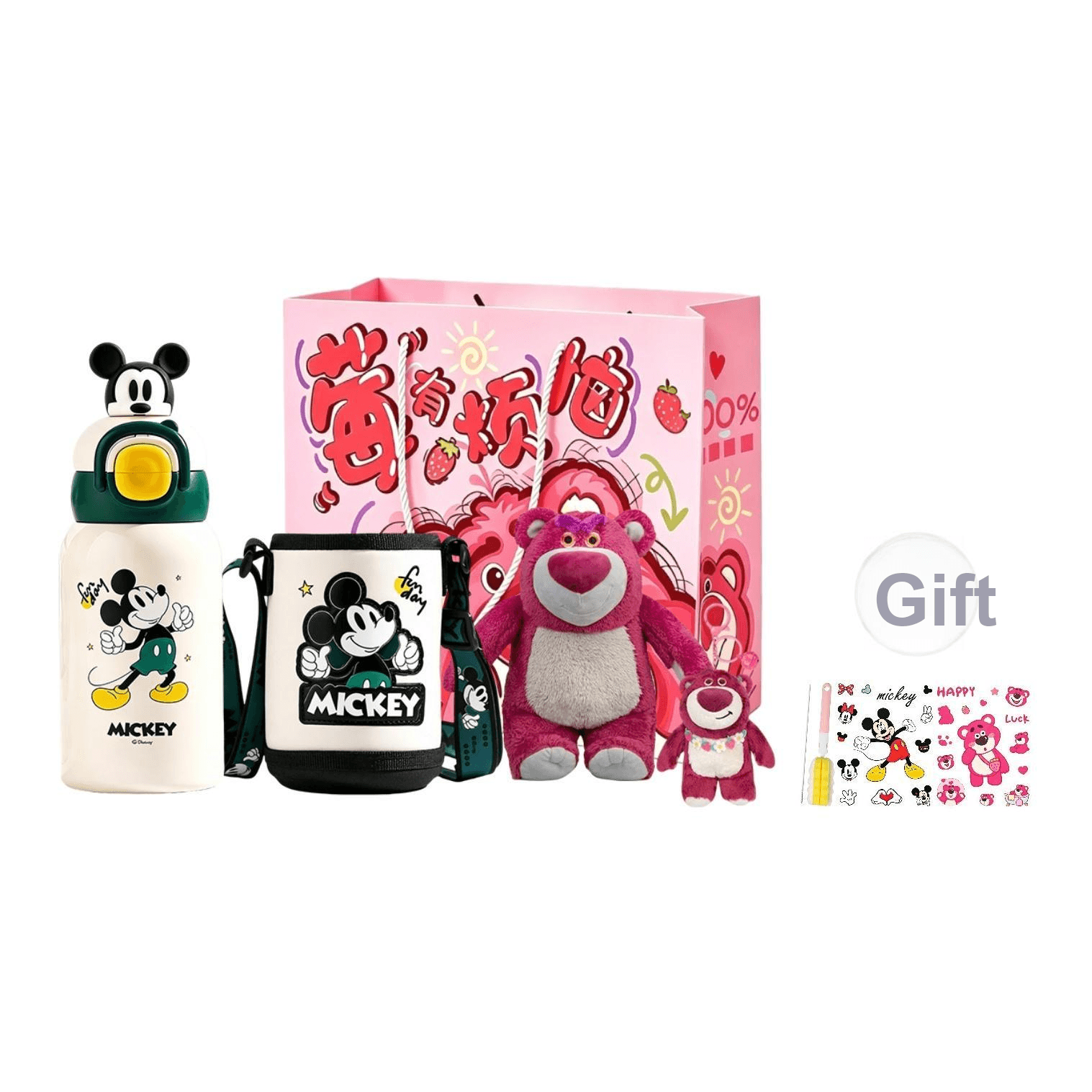 Disney Lotso Mickey Mouse Милый стиль Детский Термокружка для Мальчиков и Девочек с соломинкой Чашка для воды - изображение 1