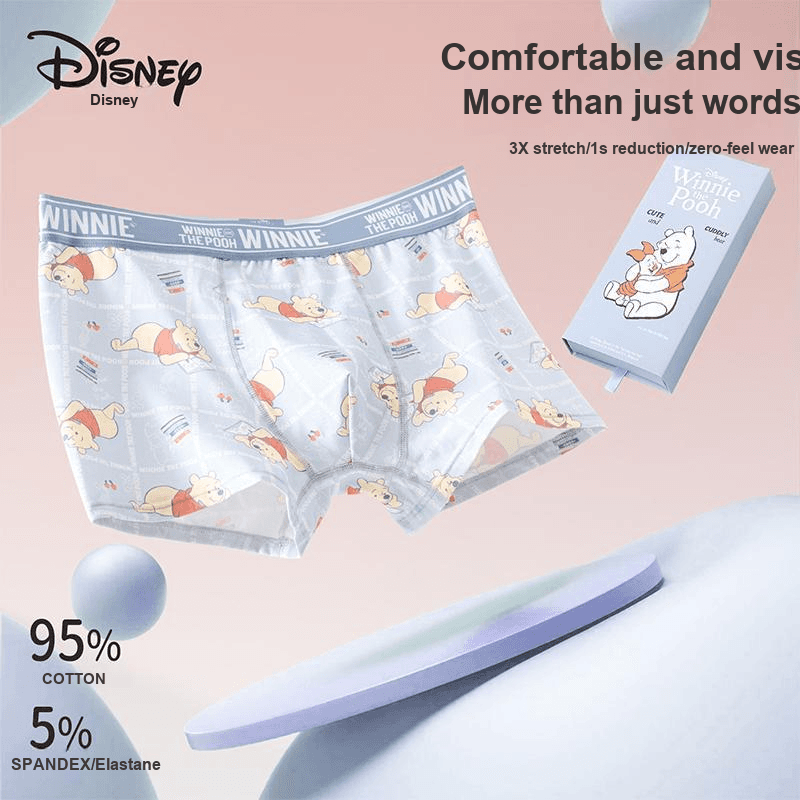 Трусы Disney Winnie The Pooh Collection DSN047# Винни-Пух Синий Настольный Сумка для покупок 3 шт Мужские Боксеры - изображение 3