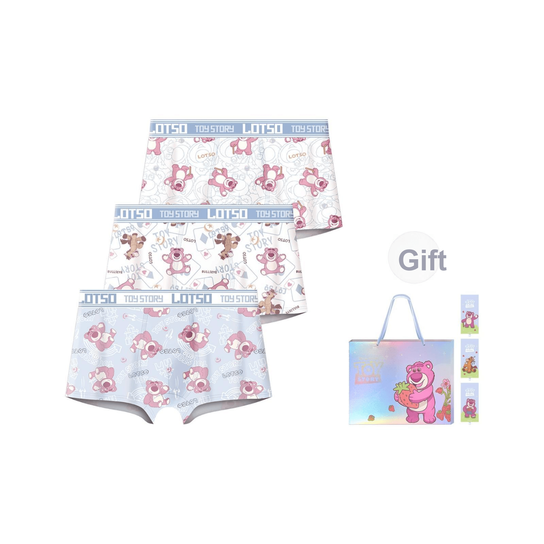 Трусы Disney Strawberry Bear Series DSN041# Лотсо Red Heart Пони Настольный Сумка для покупок 3 шт Мужской Боксеры - изображение 1