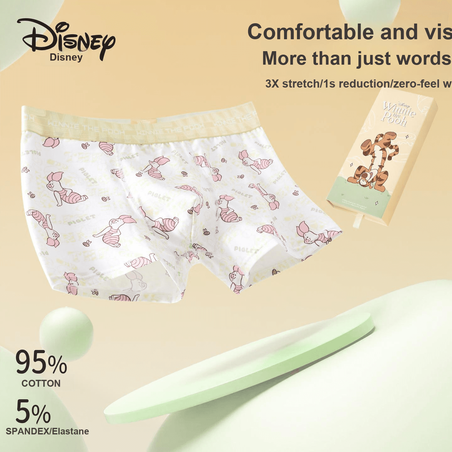 Трусы Коллекция Disney Winnie The Pooh DSN048# Винни-Пух Винни Настольный Сумка для покупок 3 шт Мужские боксеры - изображение 3