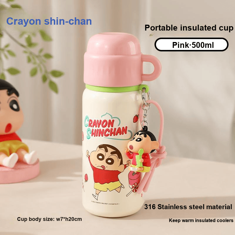 Crayon Shinchan Детский термокружка для мальчиков и девочек эксклюзивные трубочки сип-кубки новинка 500 мл - изображение 2