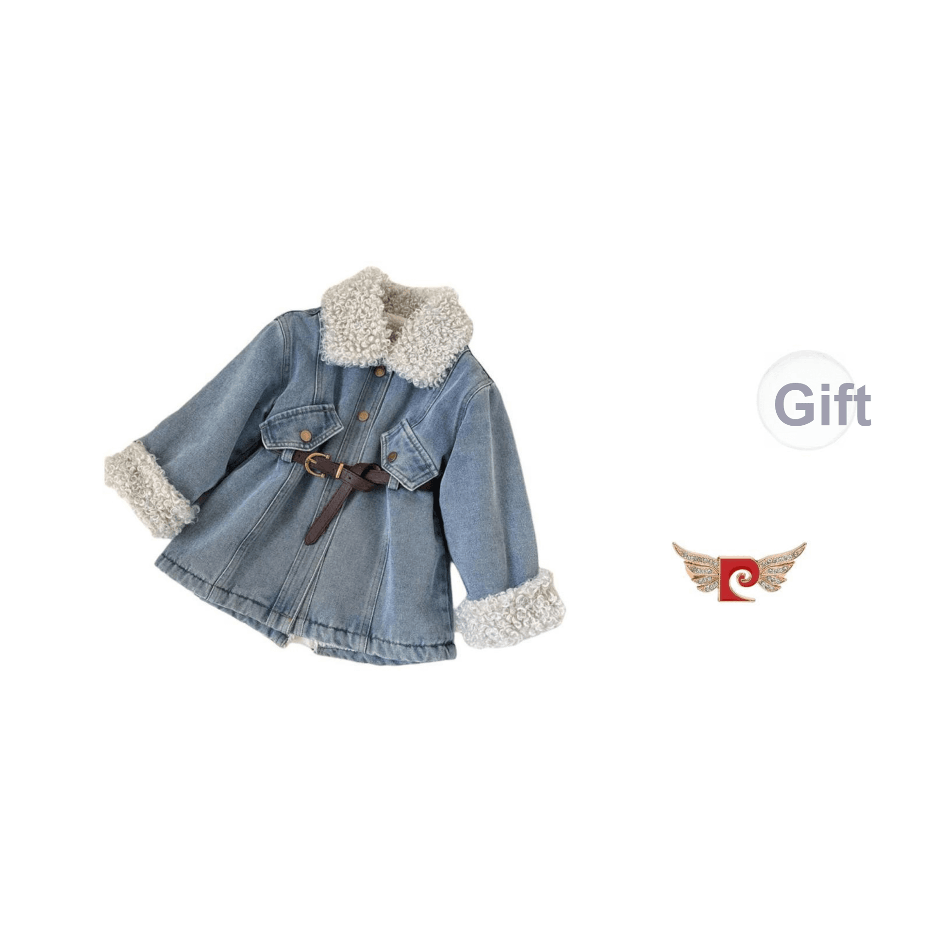 PIERRE CARDIN 5601 с мехом [с ремнем] синий Kids Tops - изображение 1
