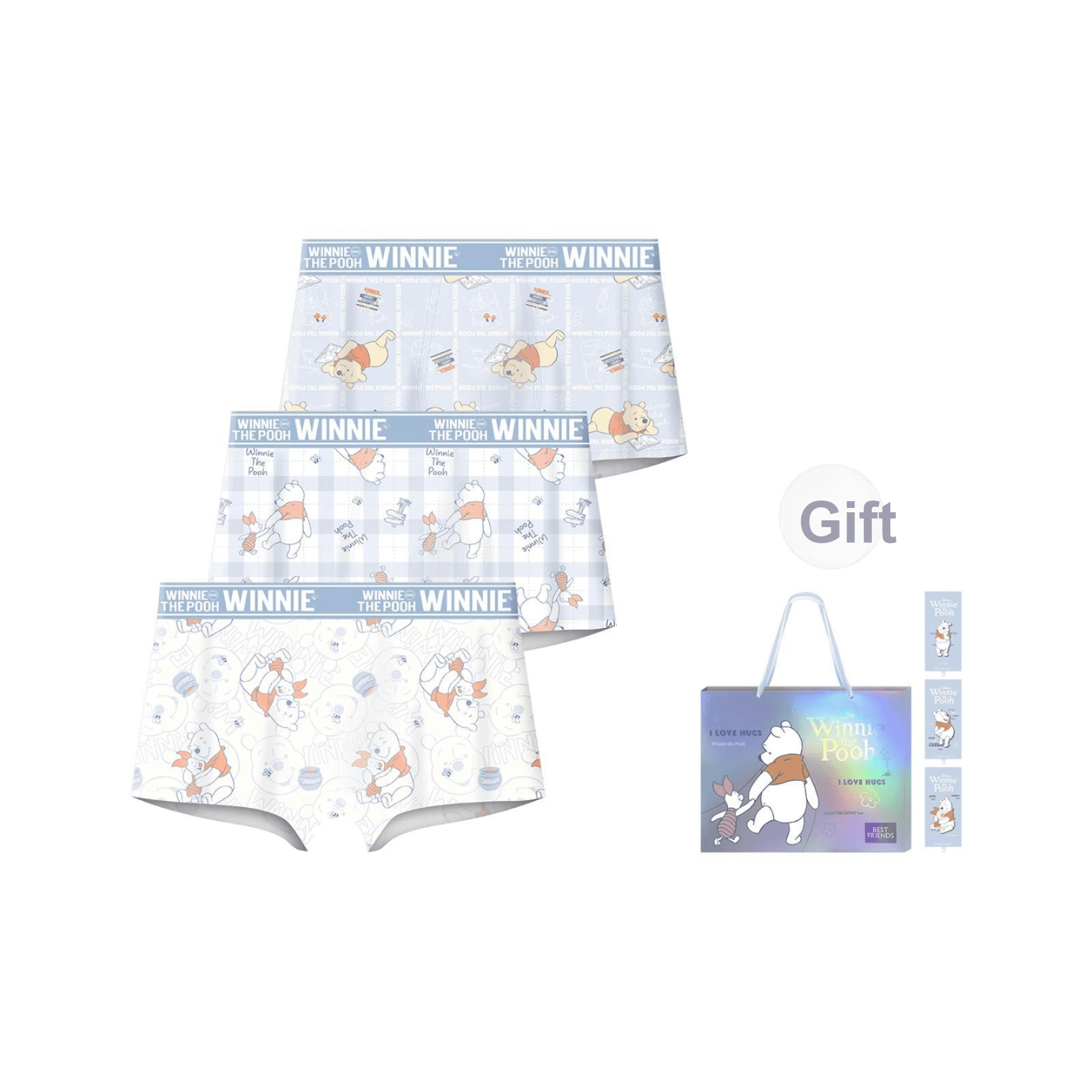 Трусы Disney Winnie The Pooh Collection DSN047# Винни-Пух Синий Настольный Сумка для покупок 3 шт Мужские Боксеры - изображение 1