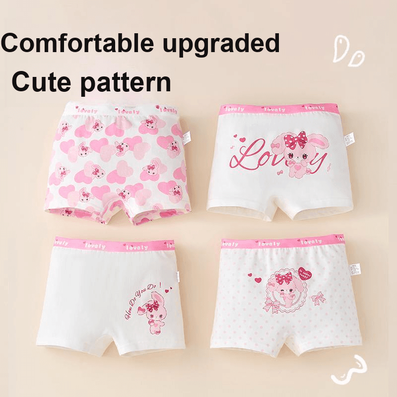 MIIOW 4 шт [Розовый + Экрю + Экрю + Экрю] Kids Нижнее белье - изображение 3