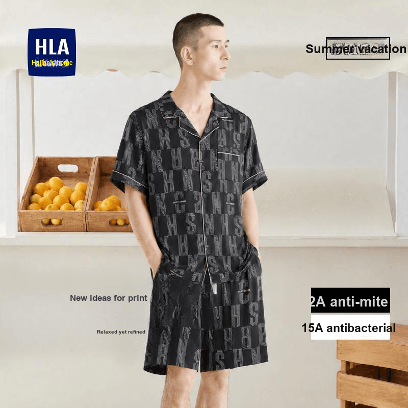 Пижама HLA Geometric Trend Series 8002 [Сумка для покупок включена] Мужской комплект пижам - изображение 4