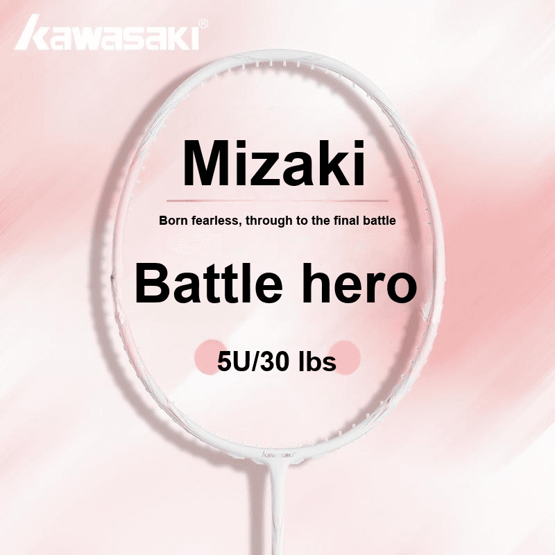 Kawasaki Glory Series Battle Angel Полностью карбоновая бадминтонная ракетка Сверхлегкий привлекательный профессиональный Женский 5U 30 фунтов Розово-синий - изображение 2