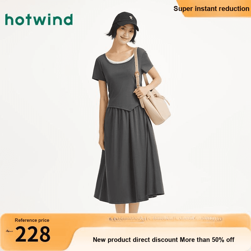 Платье Hotwind Короткое платье с короткими рукавами для женщин - изображение 2