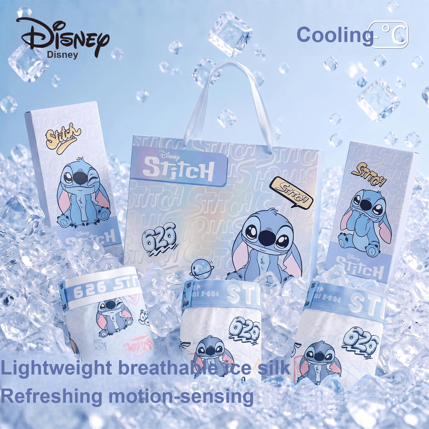 Трусы Disney Stitch Collection DSN054# Стич Сумка для покупок Подарочный набор 3 шт Мужские Боксеры - изображение 3