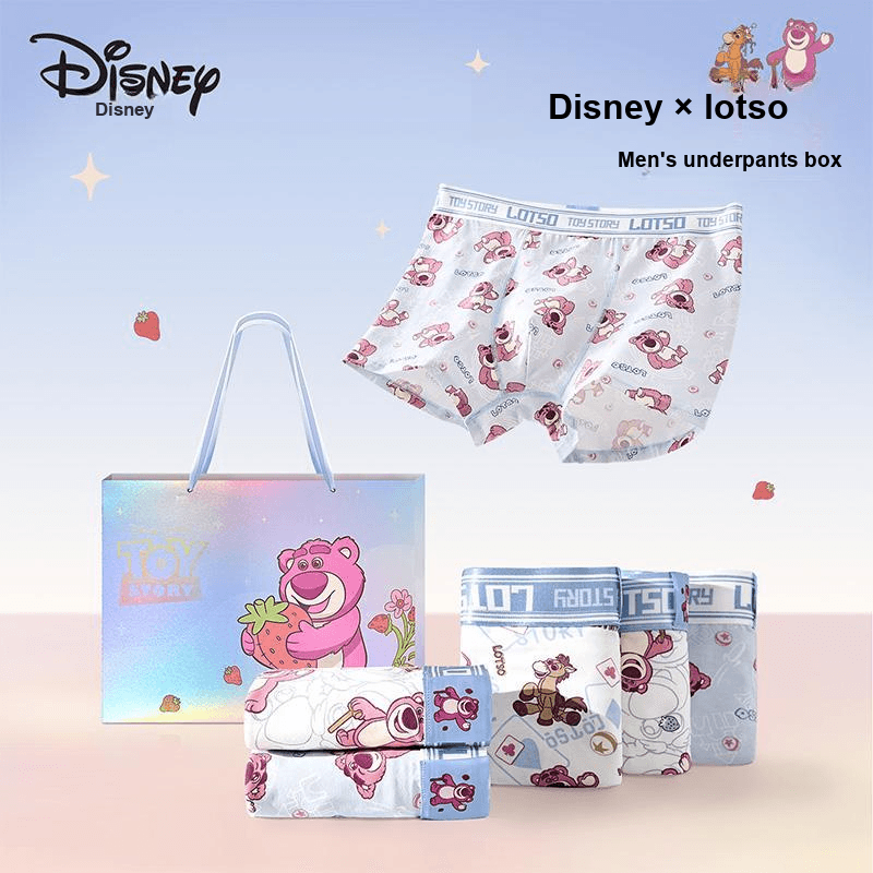 Трусы Disney Strawberry Bear Series DSN041# Лотсо Red Heart Пони Настольный Сумка для покупок 3 шт Мужской Боксеры - изображение 3