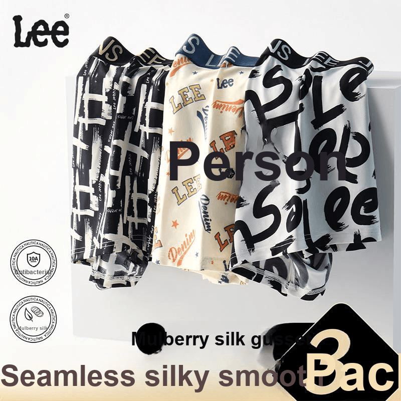 Трусы Lee Черный Золотой + Черный Белый + Абрикос Мужские Боксеры - изображение 3