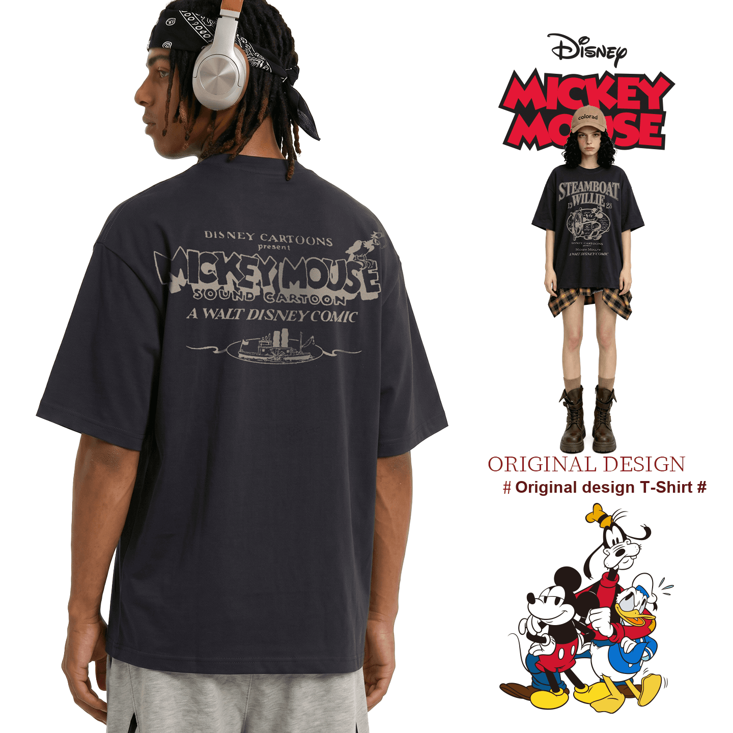 Футболка Disney Mickey Mouse Короткий рукав T-рубашка Унисекс Набор в подарочной коробке - изображение 4