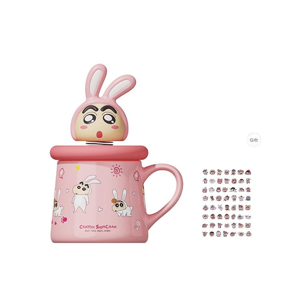 Crayon Shinchan Синносукэ Нохара Милый стиль Шокирующая Голова Кукла Кружка с крышкой 350 мл - изображение 2