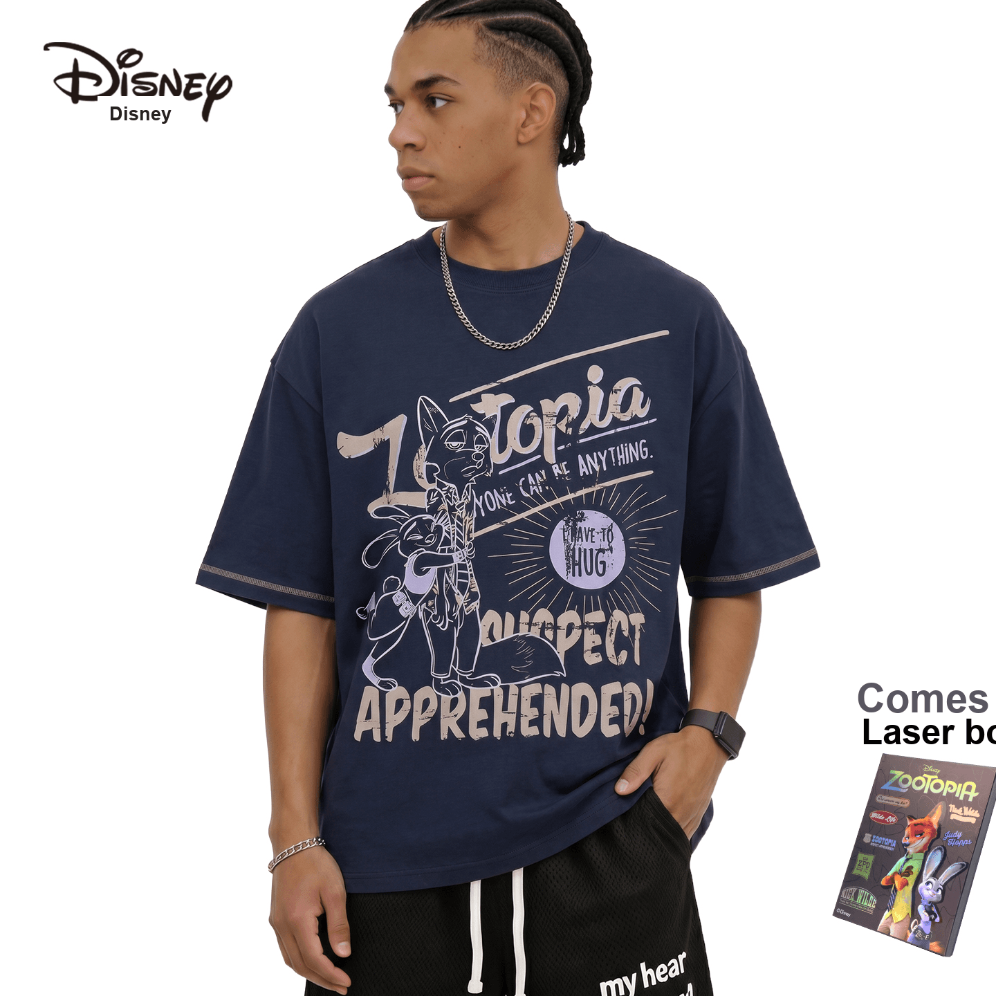 Футболка Disney Zootopia Королевский синий (Лазерный Gift Box Set) Унисекс Футболки - изображение 2
