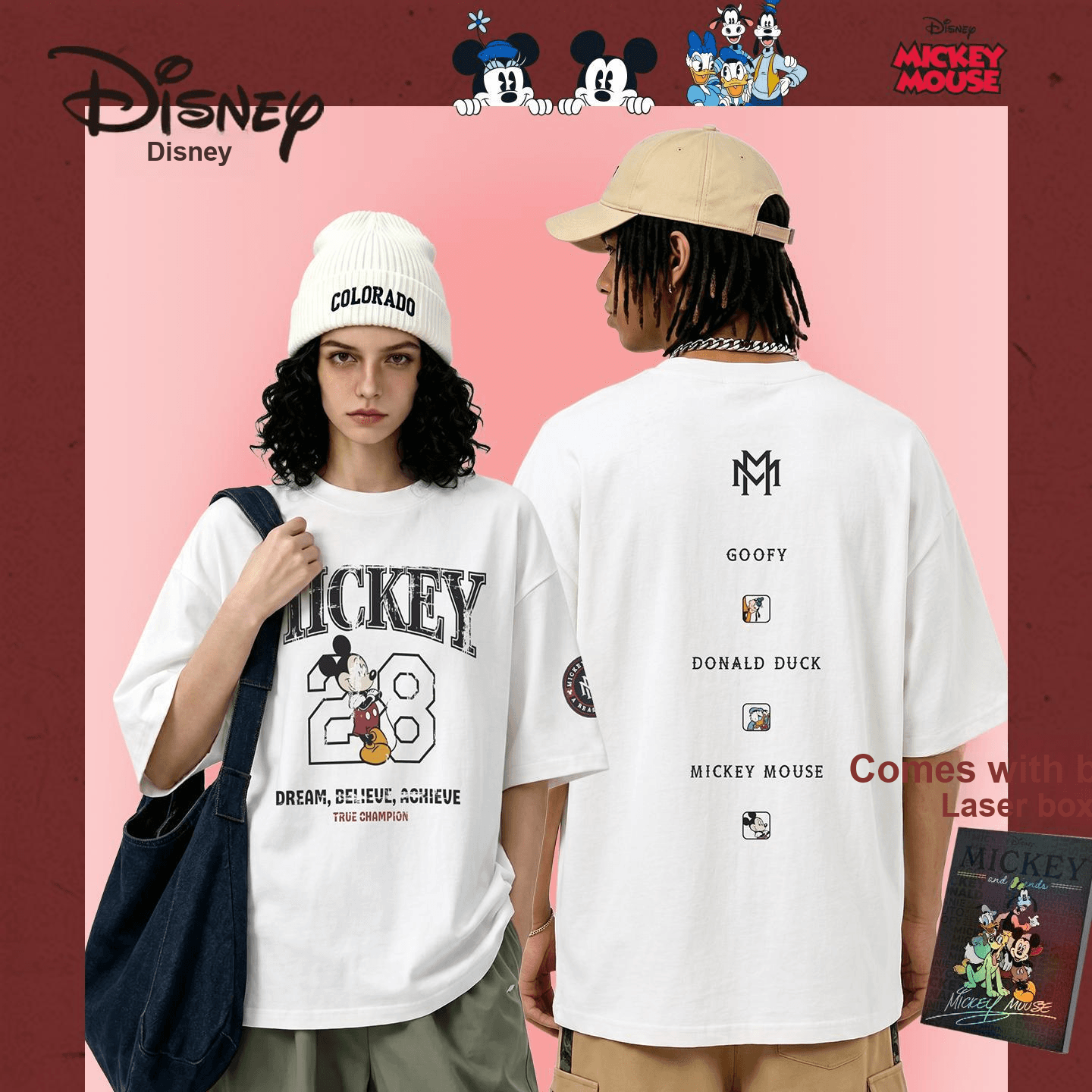 Футболка DISNEY MICKEY MOUSE Короткий рукав T-рубашка Унисекс Набор в подарочной коробке - изображение 2