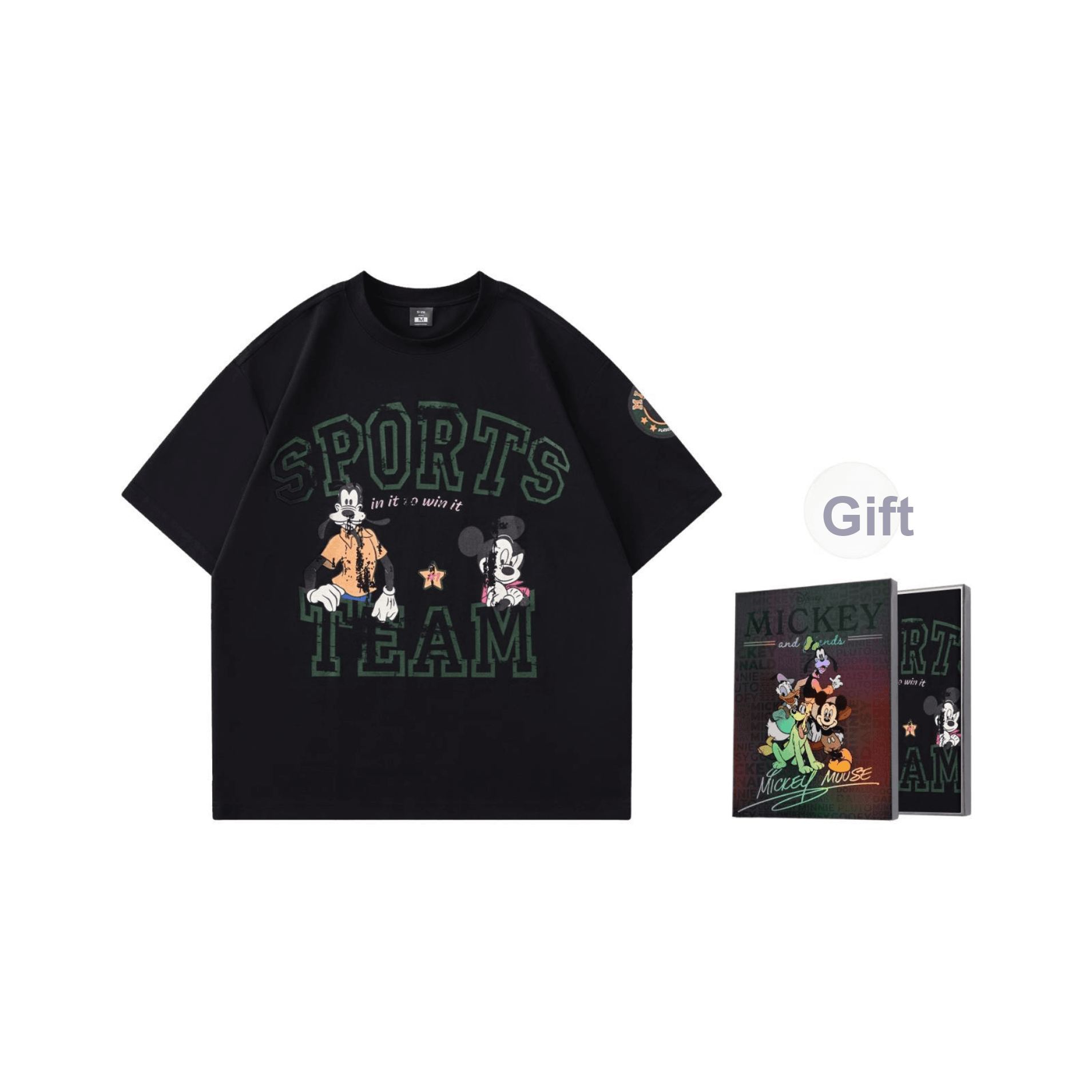Футболка Disney Mickey SERIES Черный [60 шт. охлаждение] Набор в подарочной коробке Унисекс T-рубашки - изображение 1