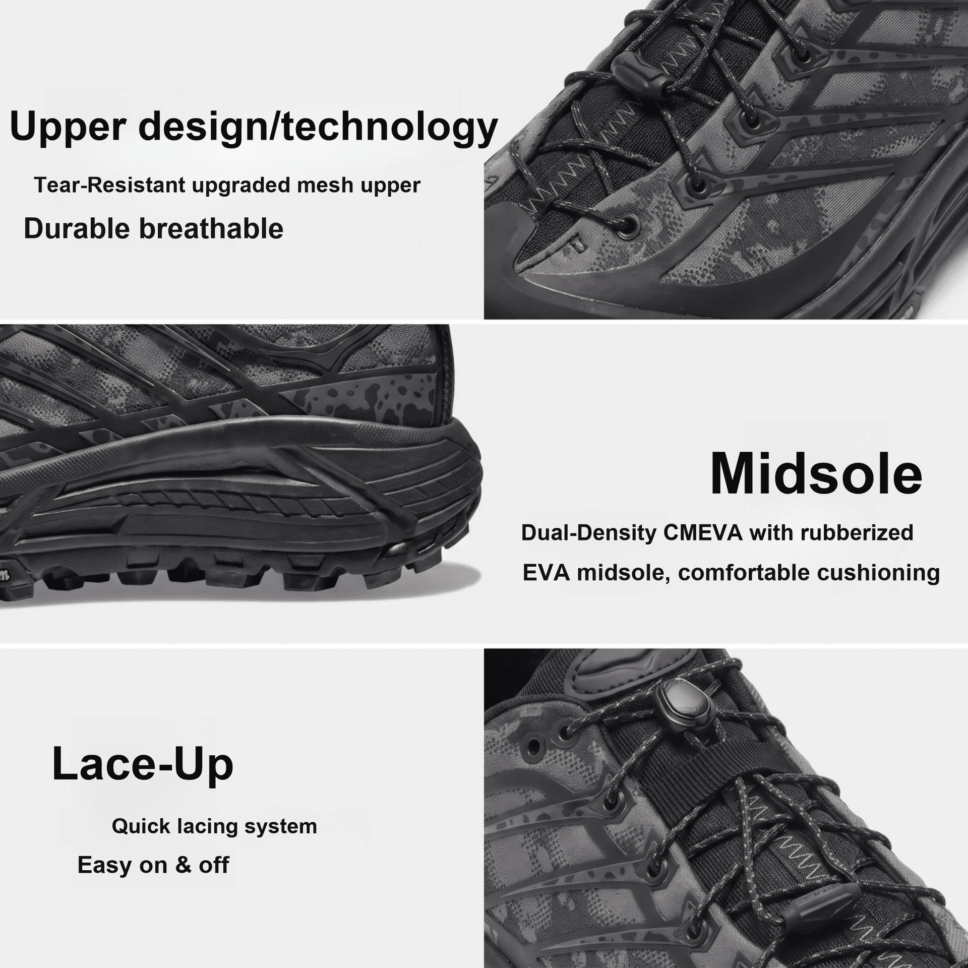 Кроссовки для бега HOKA ONE ONE Mafate Three 2 Текстиль Синтетическая кожа Низкий верх Двойная плотность подошвы 5MM Vibram — фото 4