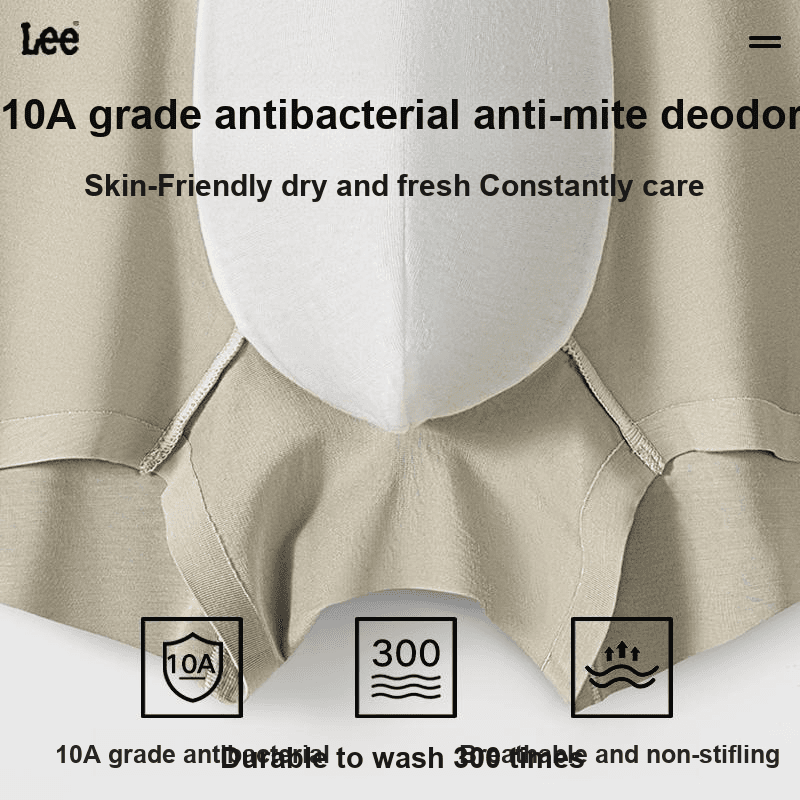 Трусы Lee Трусы Подарочная Коробка Мужские 10A Класс Антибактериальные Спортивные Дышащие Подростковые Боксеры - изображение 4