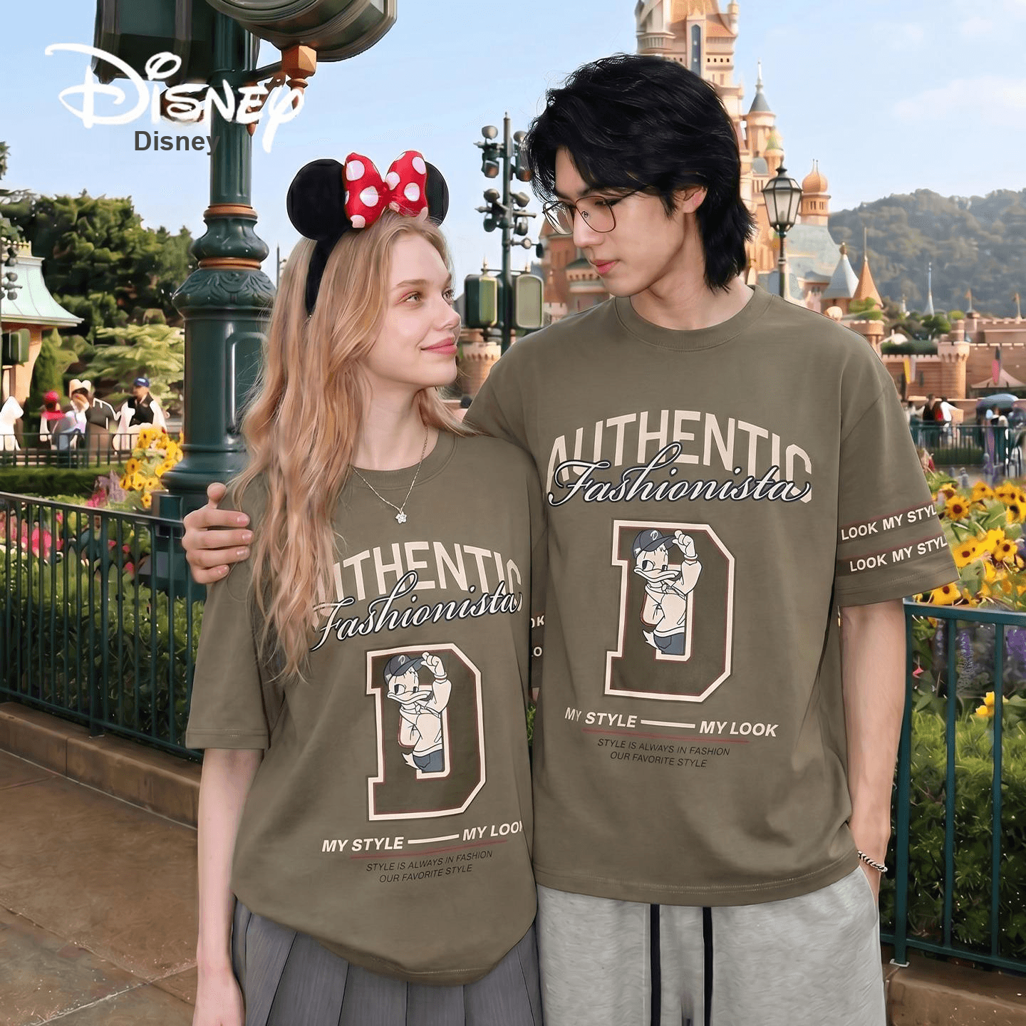 Футболка Disney Mickey SERIES Серый Коричневый [60 шт. Хлопок с охлаждающим эффектом] Подарочный набор коробка Унисекс T-рубашки - изображение 2