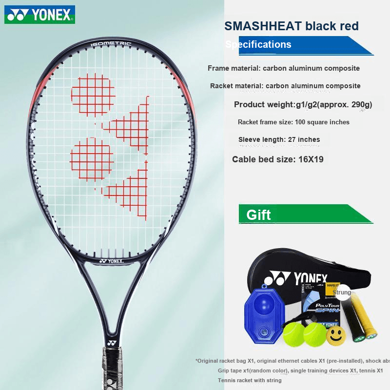 YONEX SMASH Team SMASH 290 г Ракетка Вес 104 Квадратный Дюймовый Голова Размер Бело-розовый Унисекс Углерод и Алюминий - изображение 2