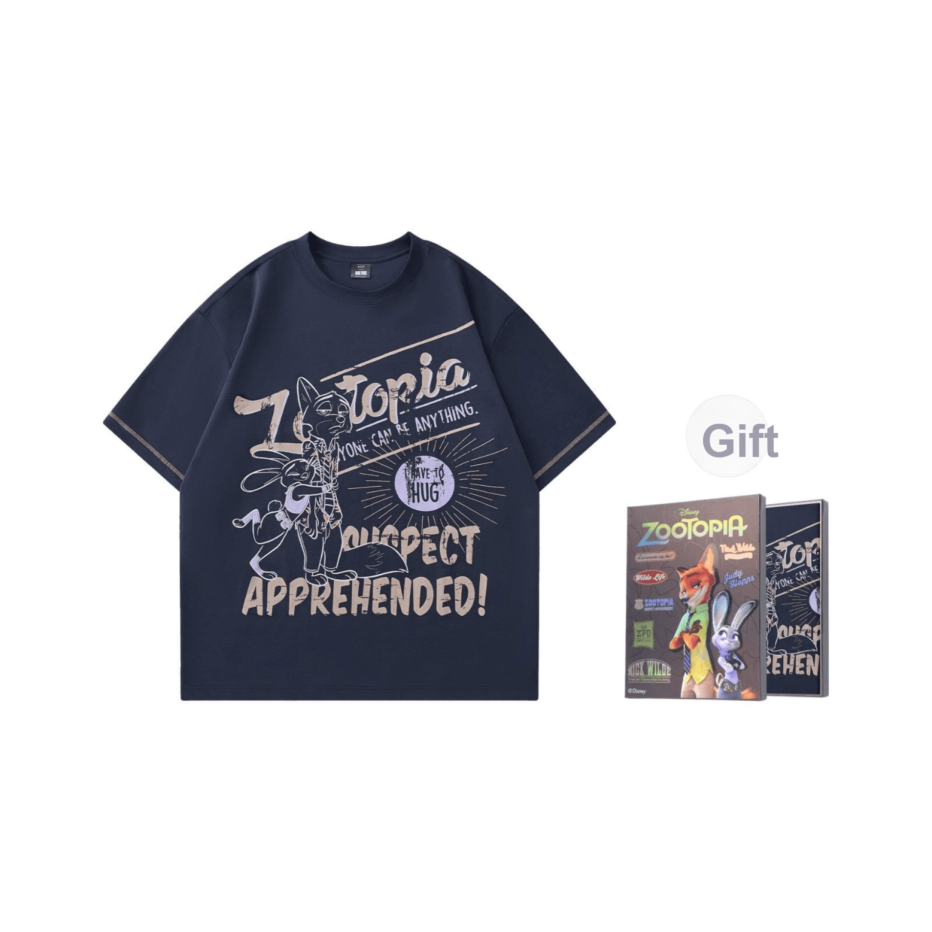 Футболка Disney Zootopia Королевский синий (Лазерный Gift Box Set) Унисекс Футболки - изображение 1