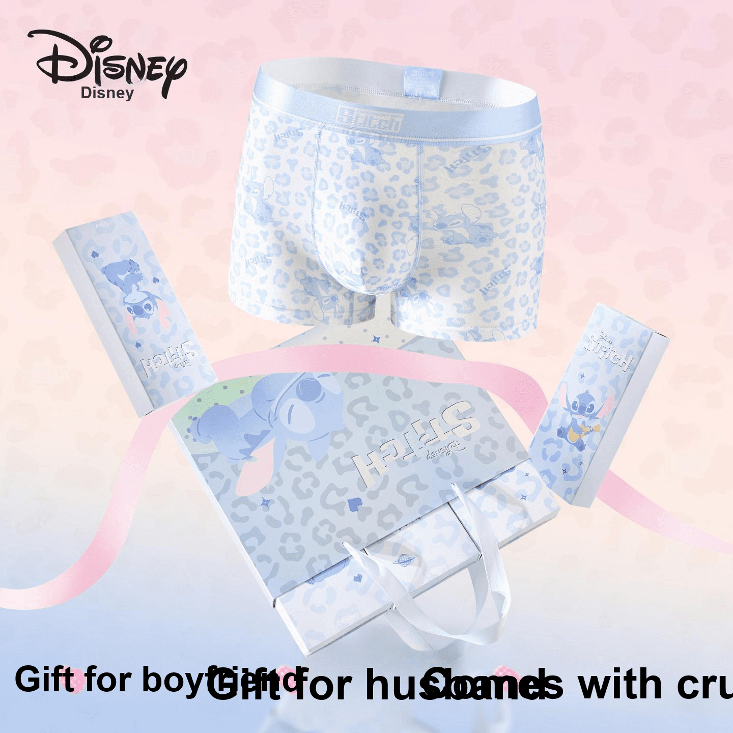 Трусы Disney Stitch Collection Боксеры Мужской Сумка для покупок Подарочный набор 3 шт - изображение 3