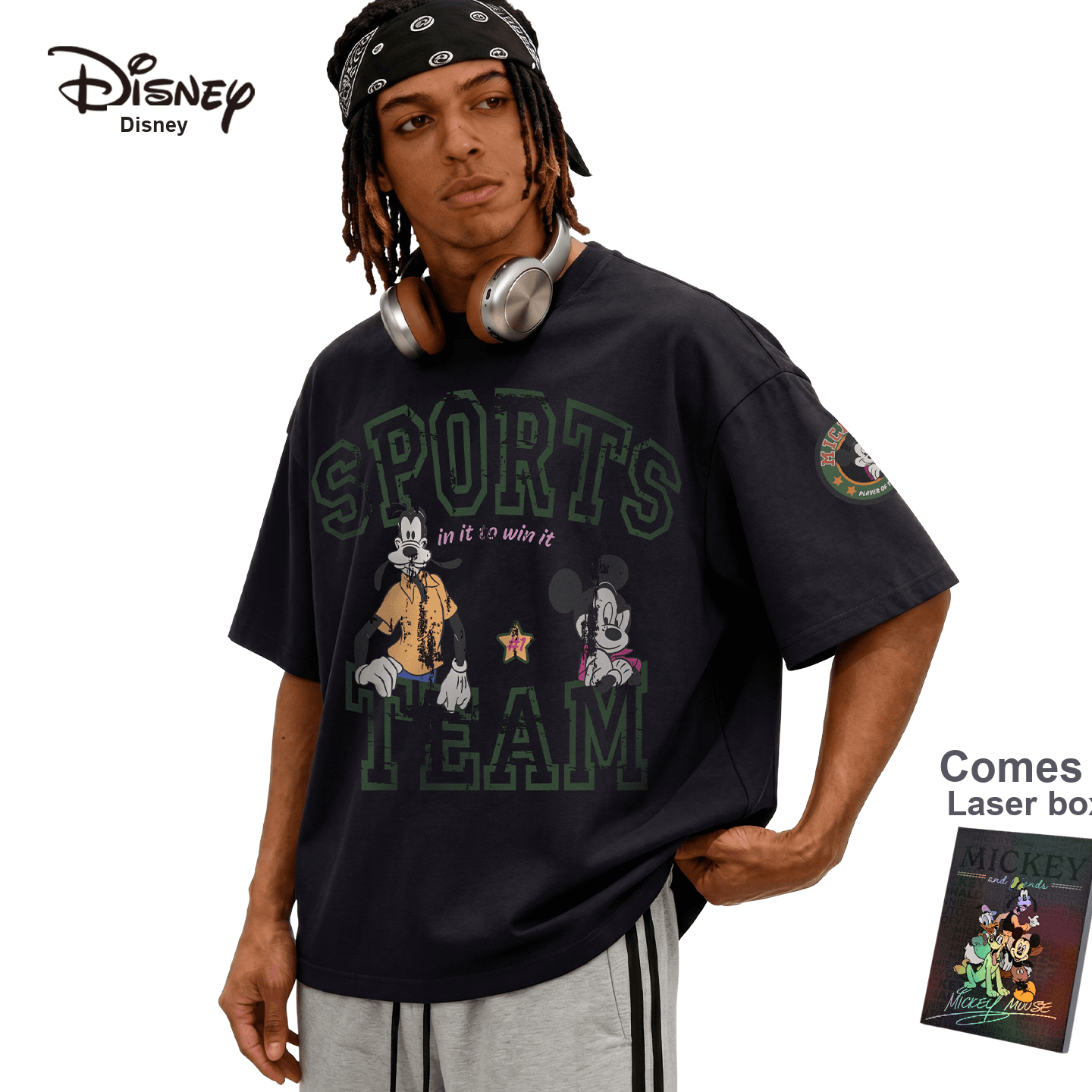 Футболка Disney Mickey SERIES Черный [60 шт. охлаждение] Набор в подарочной коробке Унисекс T-рубашки - изображение 2