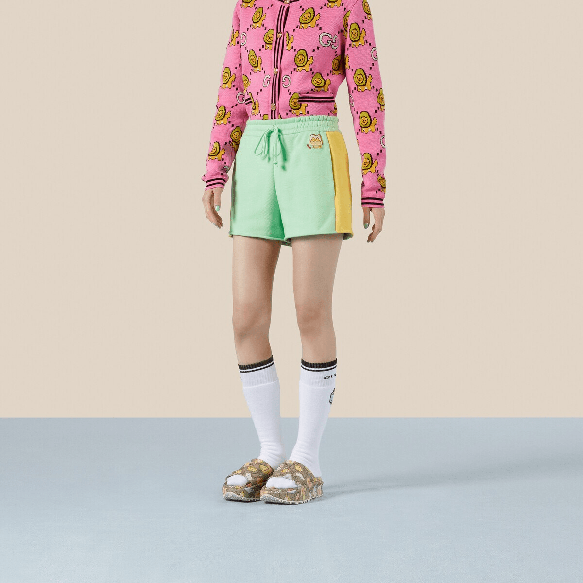 Шорты GUCCI SS23 Animal Embroidery Shorts - изображение 4