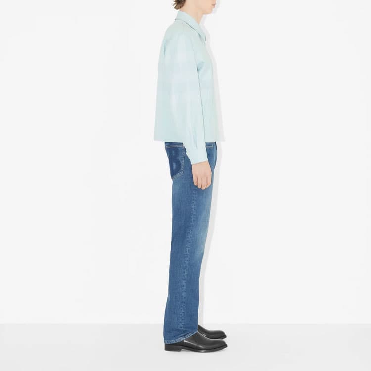 Куртка Burberry SS23 Check Print Zip Jacket Blue - изображение 6