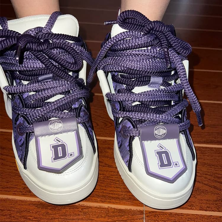 Кроссовки D.Desirable x Palladium Embroidered Mid Sneakers Purple White - изображение 6