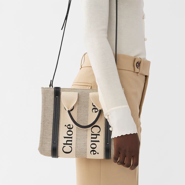 Сумка Chloe Woody Tote Beige/Navy - изображение 7