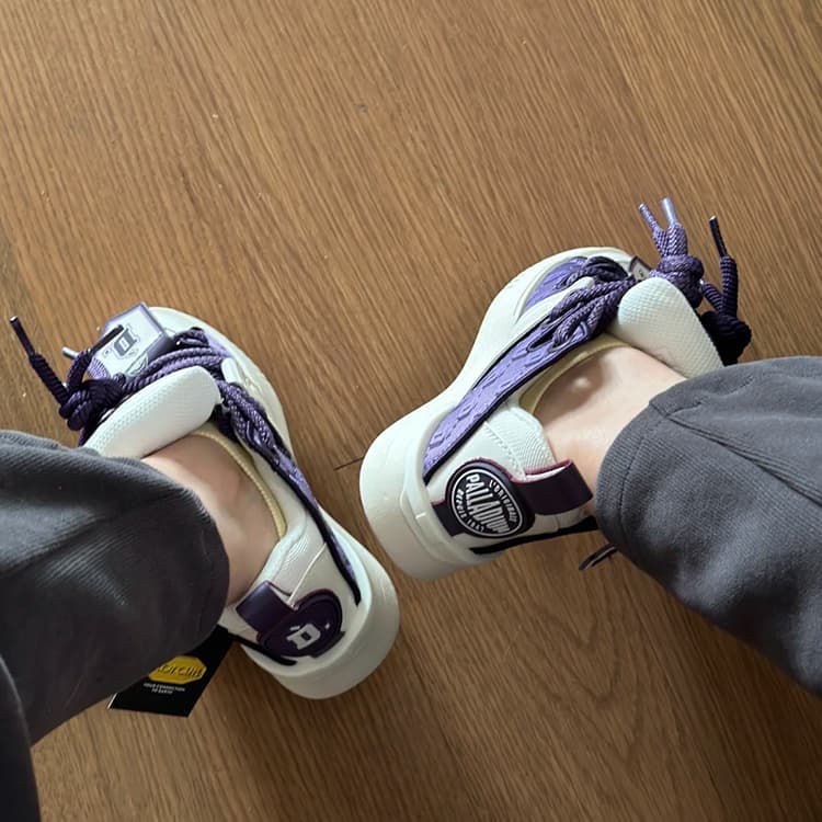 Кроссовки D.Desirable x Palladium Embroidered Mid Sneakers Purple White - изображение 7