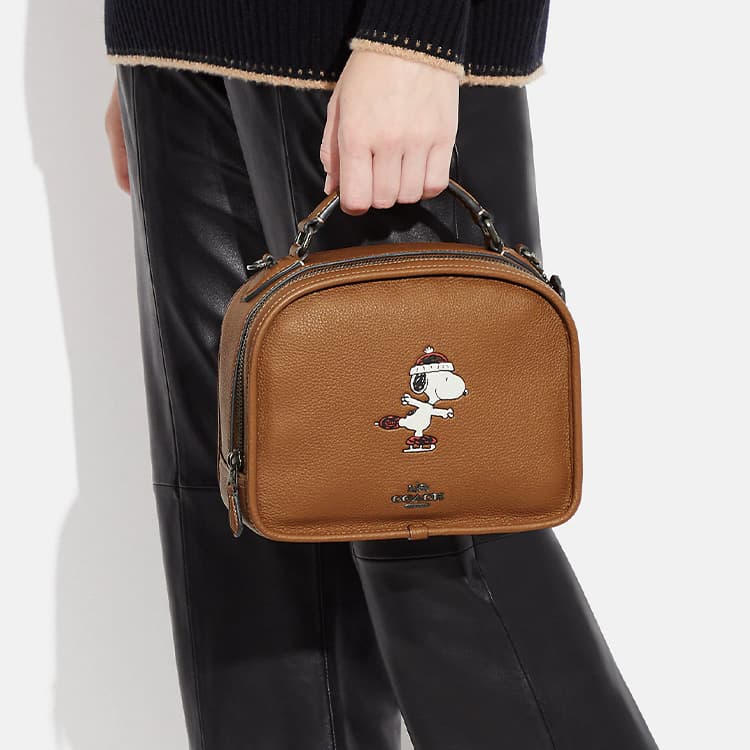 Сумка COACH x Peanuts Snoopy Lunch Pail 22 Brown - изображение 5