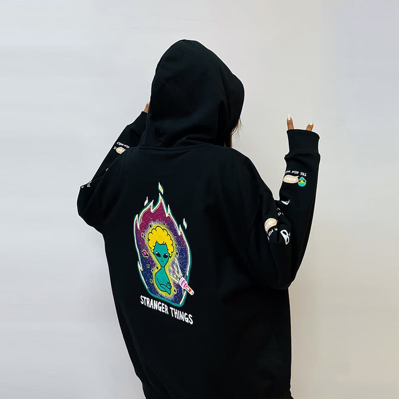 Худи NERDY Alien Print Hoodie Black - изображение 3