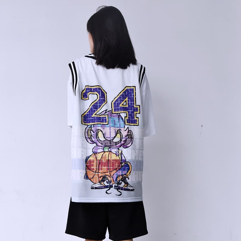Баскетбольная майка FireMonkey Pixel Cartoon Basketball Vest Grey Blue - изображение 5
