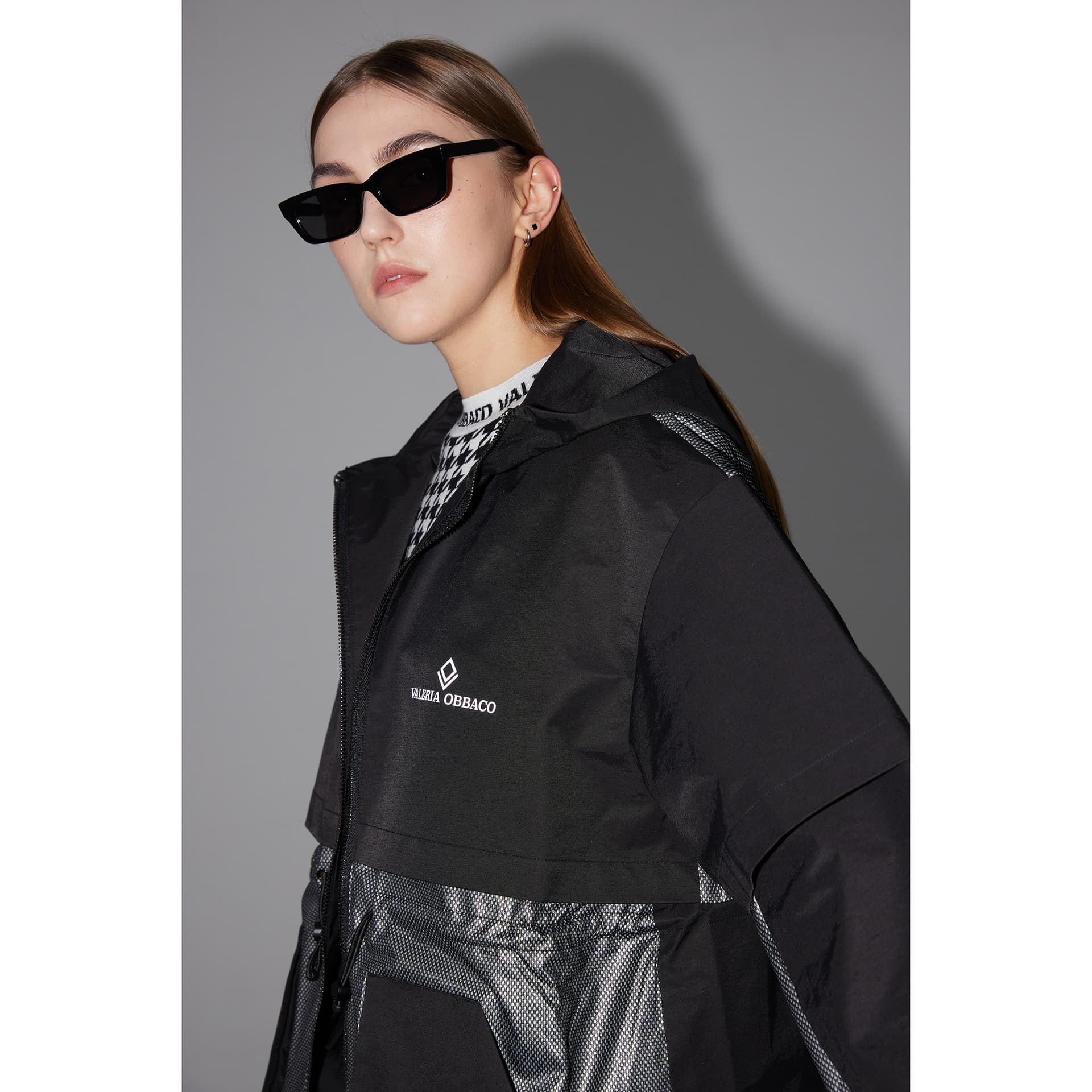 Куртка Valeria Obbaco SS21 Logo Reflective Mesh Hoodie Jacket - изображение 11