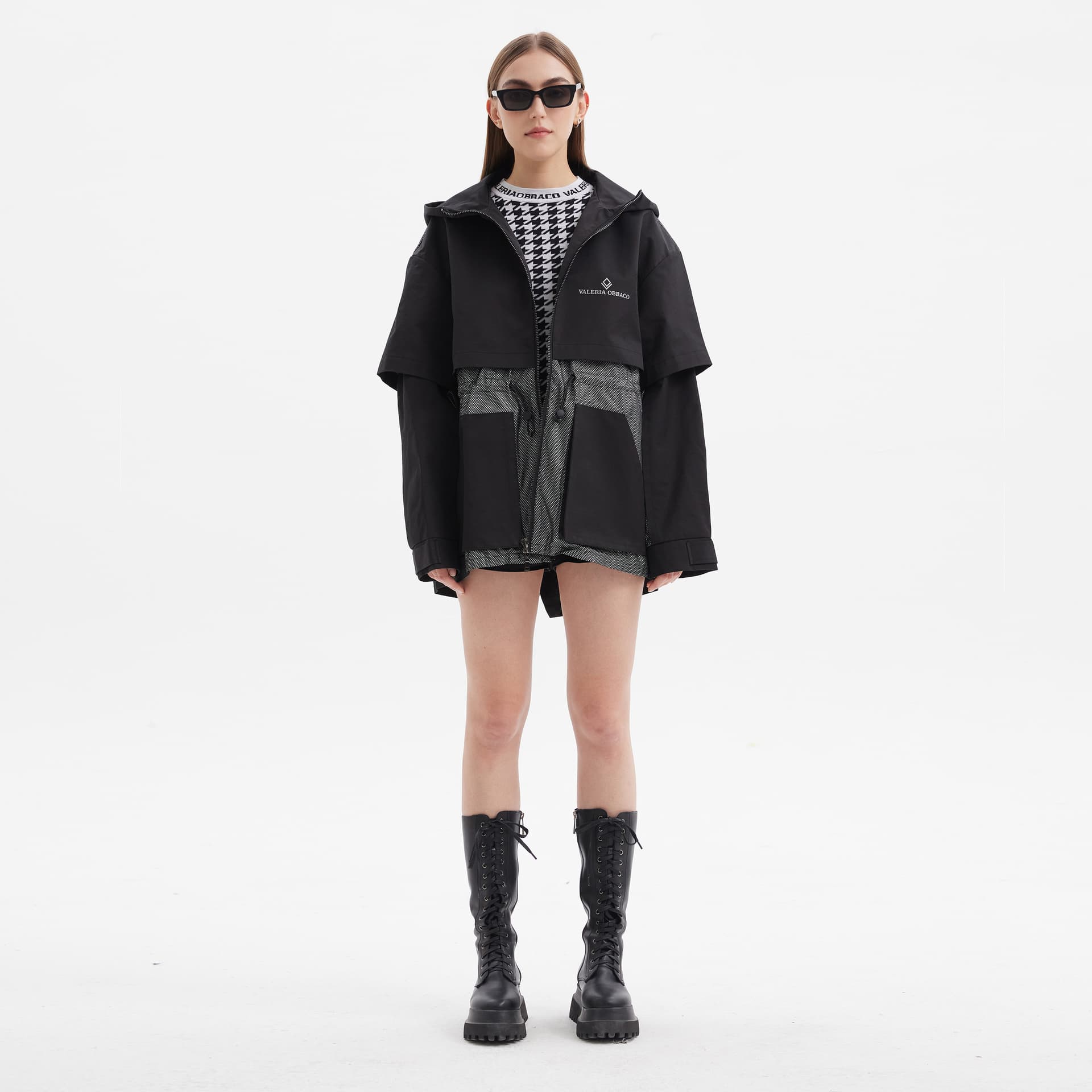 Куртка Valeria Obbaco SS21 Logo Reflective Mesh Hoodie Jacket - изображение 4