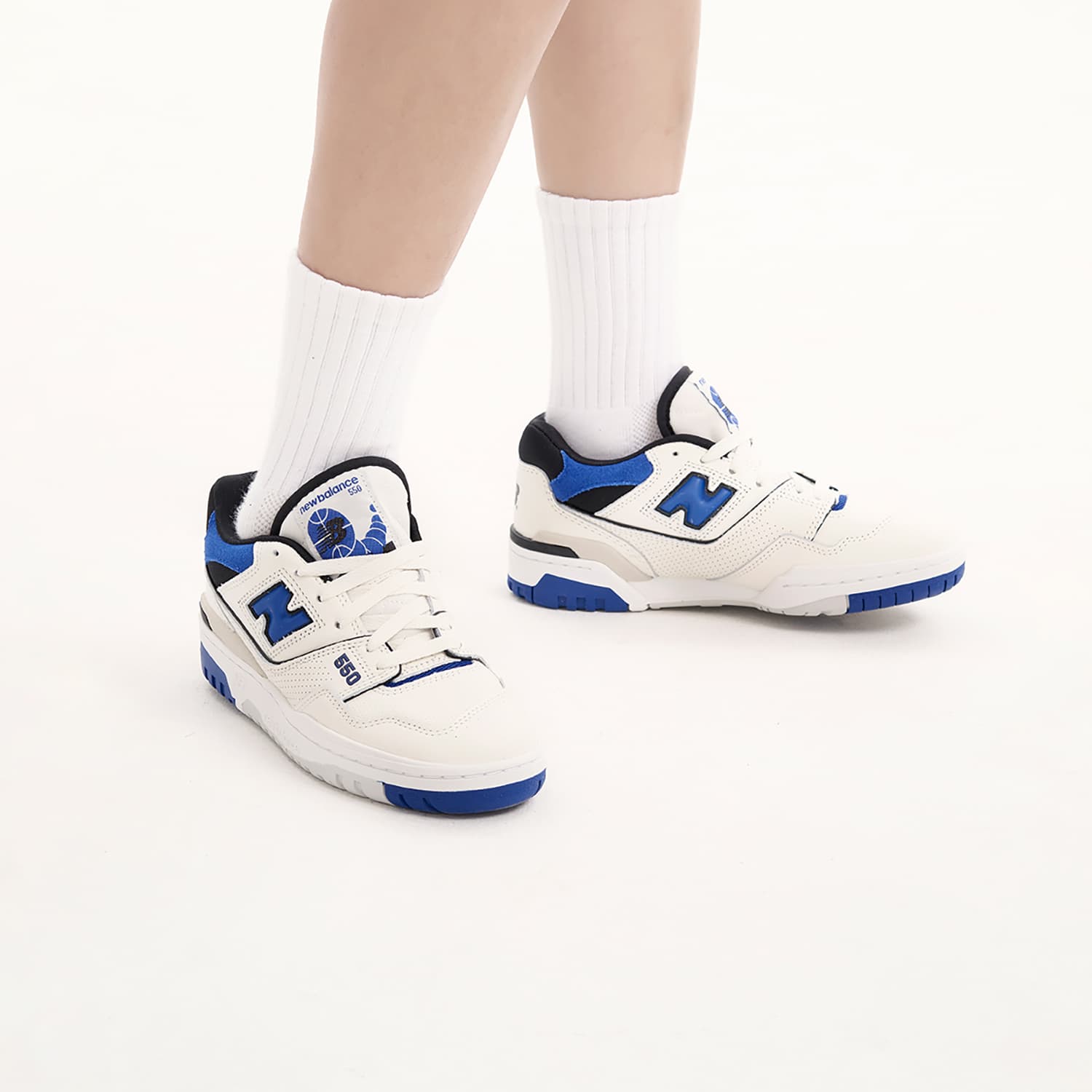 Ретро баскетбольные кроссовки New Balance 550 Cream Blue - изображение 6
