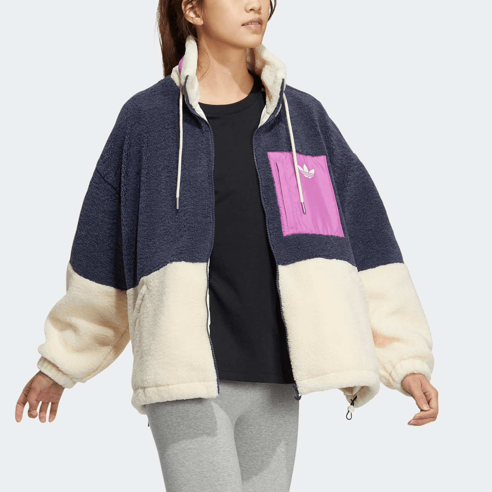 Куртка adidas originals Short Sherpa Jk Logo - изображение 3
