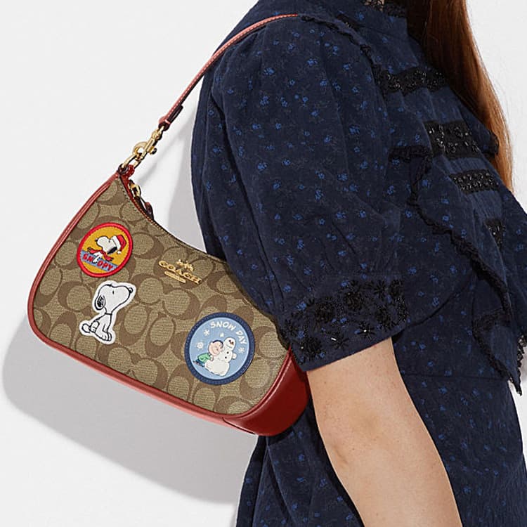Мини-сумка COACH x Peanuts Teri 25 Brown Rust - изображение 5