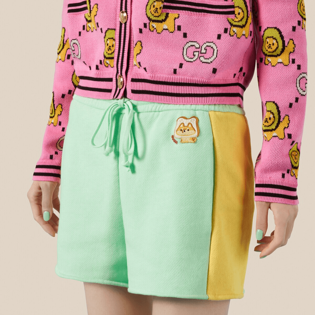 Шорты GUCCI SS23 Animal Embroidery Shorts - изображение 5