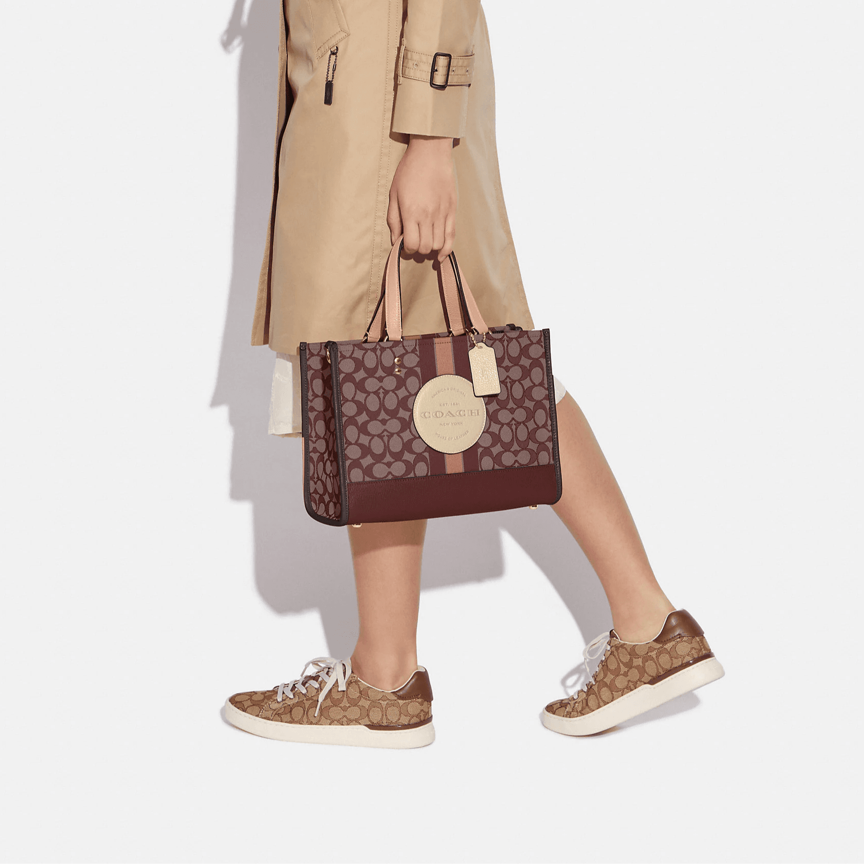 Сумка COACH Dempsey 30 Tote Bag Red Brown - изображение 5