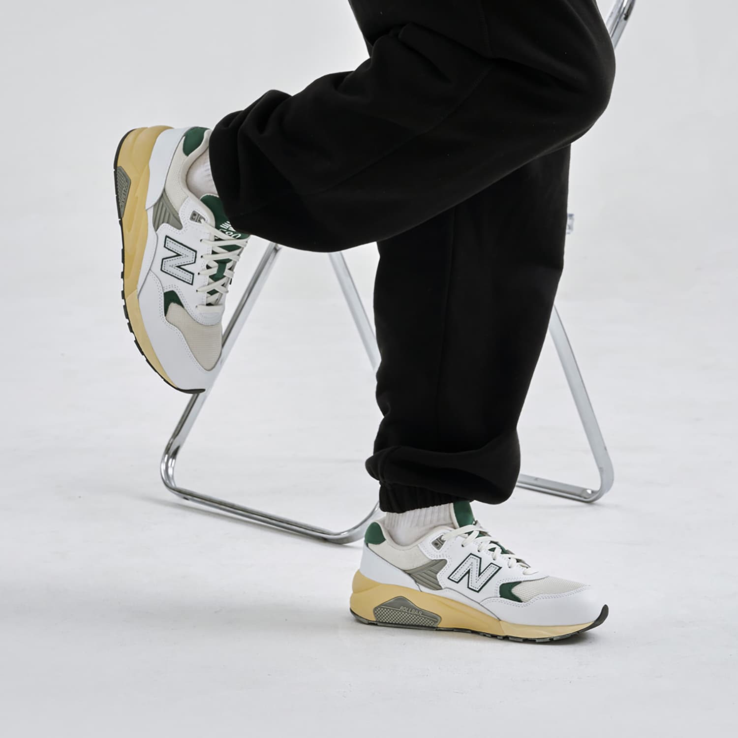 Кроссовки для бега New Balance 580 White Green Yellow - изображение 8