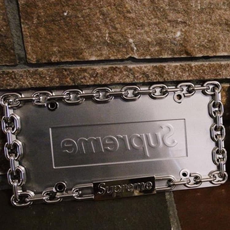 Supreme Chain License Plate Frame Silver - изображение 3