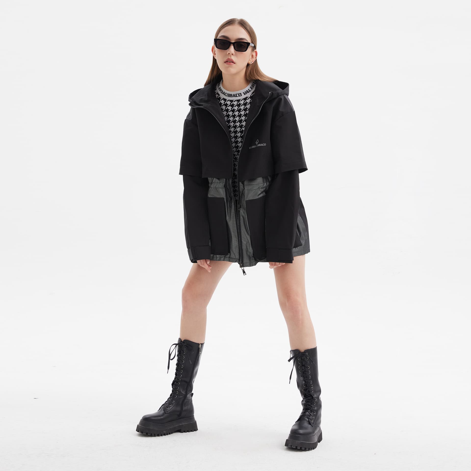 Куртка Valeria Obbaco SS21 Logo Reflective Mesh Hoodie Jacket - изображение 9