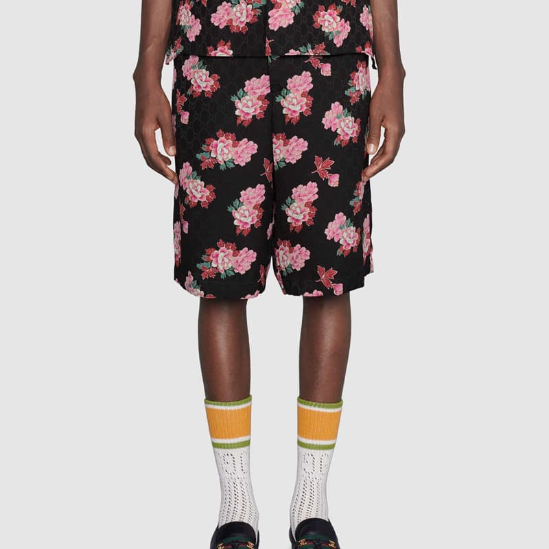 Шорты Gucci Peony Print Silk Shorts - изображение 2