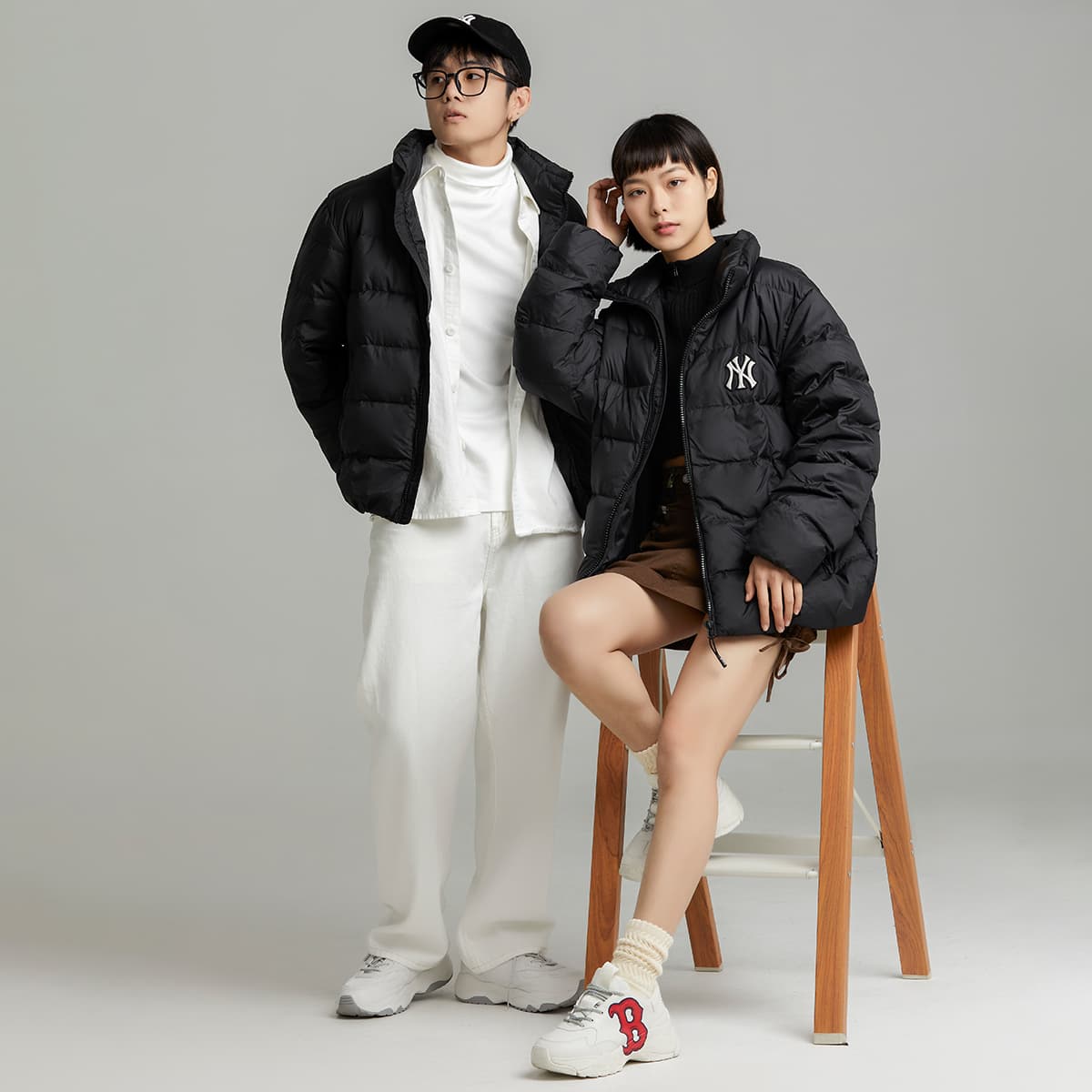 Зимняя куртка MLB Yankees Logo Puffer Jacket Black - изображение 4