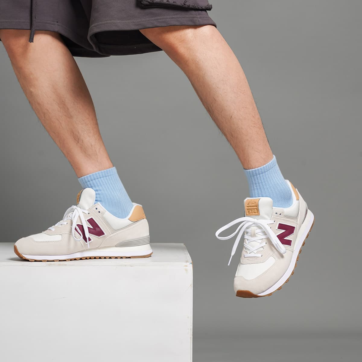 Кроссовки для бега New Balance 574 v2 Beige - изображение 7