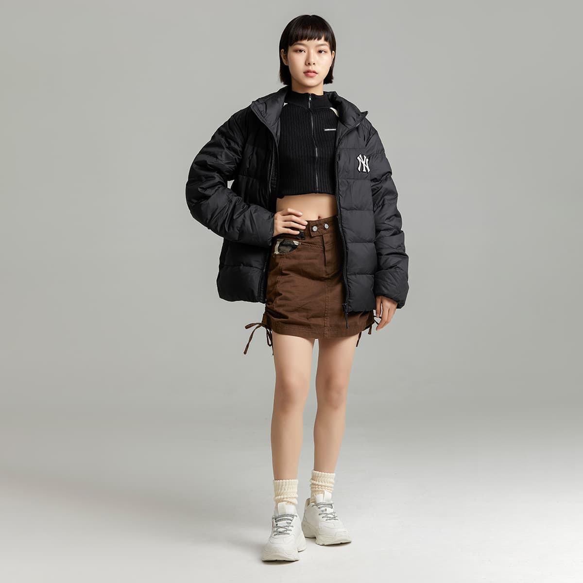 Зимняя куртка MLB Yankees Logo Puffer Jacket Black - изображение 7